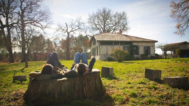 S-Camp - Canopée des Landes - Sieste sur un tronc jardin