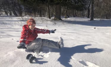 Shooting Salève - Pistol squat dans la neige - Alice