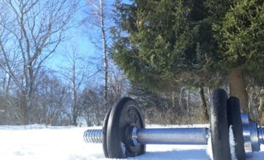 Shooting Salève - Dumbbell haltère dans la neige - 960x640